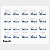 Sticker Carré Mariage floral bleu bleu de Dusky (Feuille)