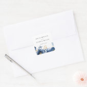 Sticker Carré Mariage floral bleu bleu de Dusky (Enveloppe)