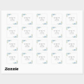 Sticker Carré mariage floral bleu clair (Feuille)