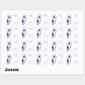 Sticker Carré Mariage floral bleu marine (Feuille)