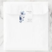 Sticker Carré Mariage floral bleu marine (Sac)