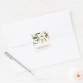 STICKER CARRÉ MARIAGE FLORAL DE BUNCH FLORAL EN ROSE BLANC DE CO (Enveloppe)