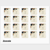 Sticker Carré mariage floral de terre cuite (Feuille)