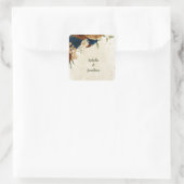 Sticker Carré mariage floral de terre cuite (Sac)