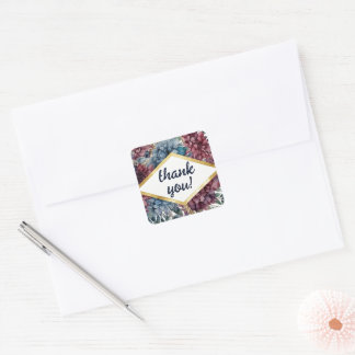 Sticker Carré Mariage floral élégant enchanté