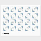 Sticker Carré Mariage Floral Hydrangea Bleue (Feuille)