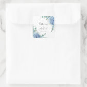 Sticker Carré Mariage Floral Hydrangea Bleue (Sac)