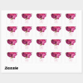 Sticker Carré Mariage floral Magenta Peony (Feuille)