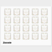 Sticker Carré Mariage floral orange Grace Pastel Blush (Feuille)