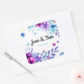 Sticker Carré Mariage floral personnalisé (Enveloppe)