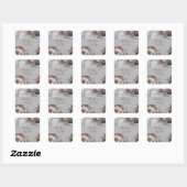 Sticker Carré Mariage floral rustique Élégant 3D (Feuille)