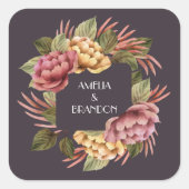 Sticker Carré Mariage floral spectaculaire (Devant)