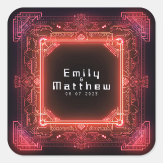 Sticker Carré Mariage Fusion Cyber-Médiéval