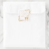 Sticker Carré Mariage Gold Champagne Bubbles (Sac)