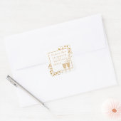 Sticker Carré Mariage Gold Champagne Bubbles (Enveloppe)