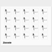 Sticker Carré Mariage gothique noir élégant (Feuille)