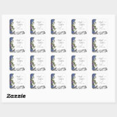 Sticker Carré Mariage gothique rose foncée violet (Feuille)