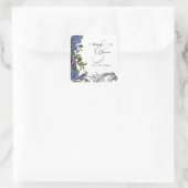 Sticker Carré Mariage gothique rose foncée violet (Sac)