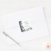 Sticker Carré Mariage gothique rose foncée violet (Enveloppe)