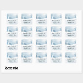 Sticker Carré Mariage hivernal neige - bleu glace (Feuille)