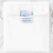 Sticker Carré Mariage hivernal neige - bleu glace (Sac)