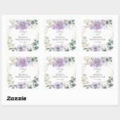 Sticker Carré Mariage Lavender Peony Alabaster Magnolia (Feuille)
