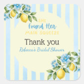 Sticker Carré Mariage Lemon Blue Main Squeeze (Devant)