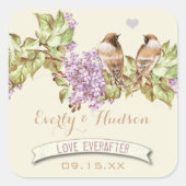 Sticker Carré Mariage Lilac pourpre (Devant)
