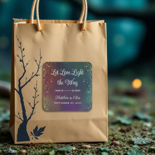 Sticker Carré Mariage Magique Forêt Enchantée Lumières Féeriques