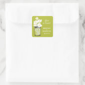Sticker Carré Mariage Mason Jar et White Daisy (Sac)