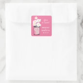 Sticker Carré Mariage Mason Jar et White Daisy (Sac)