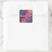 Sticker Carré Mariage Merci Galaxy Star Nebula Constellation (Sac)