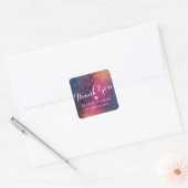 Sticker Carré Mariage Merci Galaxy Star Nebula Constellation (Enveloppe)