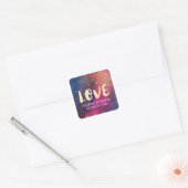 Sticker Carré Mariage Merci Galaxy Star Nebula Constellation (Enveloppe)