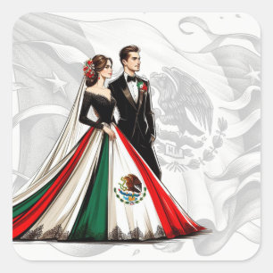 Sticker Carré Mariage mexicain