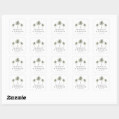 Sticker Carré Mariage minimal de palmiers (Feuille)