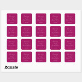 Sticker Carré Mariage minimaliste de script Magenta (Feuille)