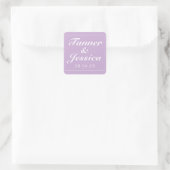 Sticker Carré Mariage minimaliste moderne doux et blanc (Sac)