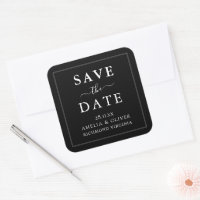 Mariage minimaliste noir intemporel, enregistrez l