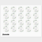 Sticker Carré Mariage Modern Eucalyptus Cadre Géométrique (Feuille)