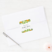 Sticker Carré Mariage Moderne d'Été Oranges Citron Citrus (Enveloppe)