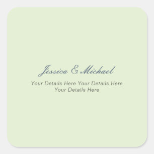 Sticker Carré Mariage Moderne Élégant Simple Professionnel