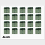 Sticker Carré Mariage moderne en marbre vert (Feuille)