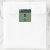Sticker Carré Mariage moderne en marbre vert (Sac)