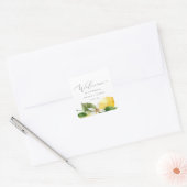 Sticker Carré Mariage moderne Lemon Garden Welcome (Enveloppe)