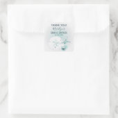 Sticker Carré Mariage moderne Turquoise Seashell Beach (Sac)