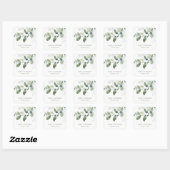 STICKER CARRÉ MARIAGE MODERNE VERT EUCALYPTUS FOLIAGE EAU COULEU (Feuille)