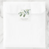 STICKER CARRÉ MARIAGE MODERNE VERT EUCALYPTUS FOLIAGE EAU COULEU (Sac)