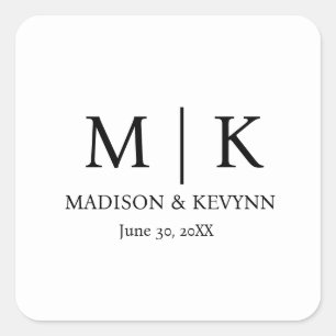 Sticker Carré Mariage monogramme