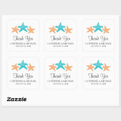 Sticker Carré Mariage Monogramme Starfish (Feuille)
